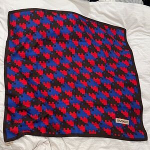 Givenchy Red and Blue Pixel Pattern Scarf